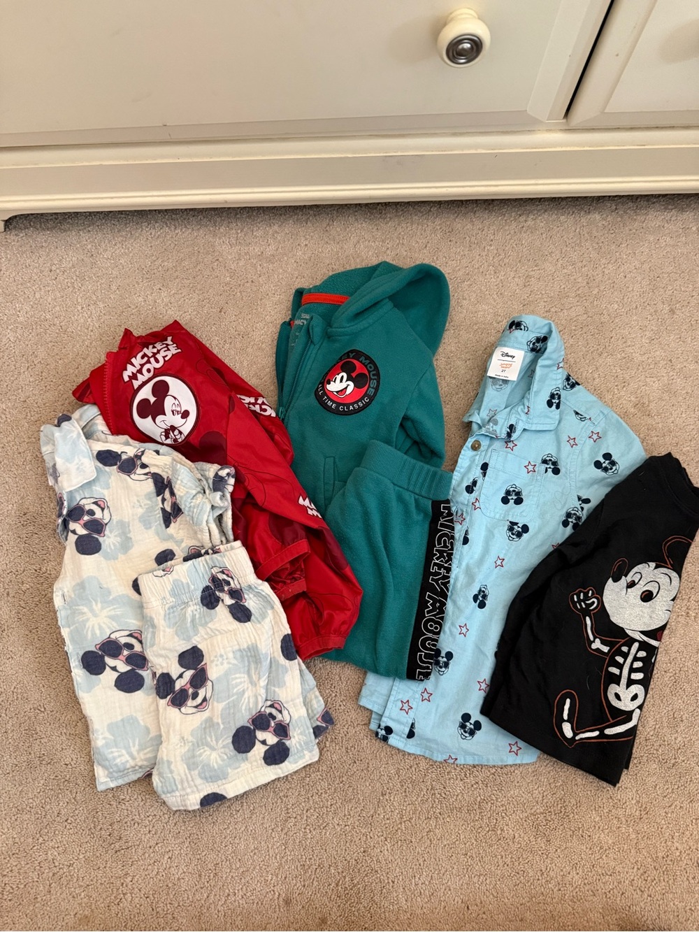 GAP & Disney Kid’s Mickey Mouse Bundle - Red, Teal, Light Blue, Black, Cream
